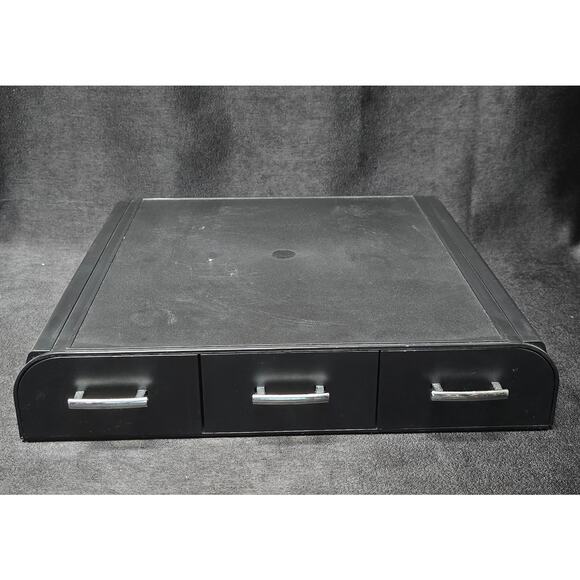 Black Laptop IMAC Monitor PC Stand Desk Organizer 3 Drawer Organization - Picture 2 of 11